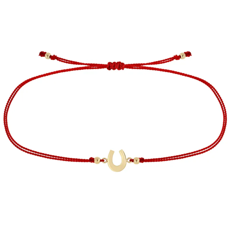 14k Midi Bitty Horseshoe Cord Bracelet sold by Zoe Chicco