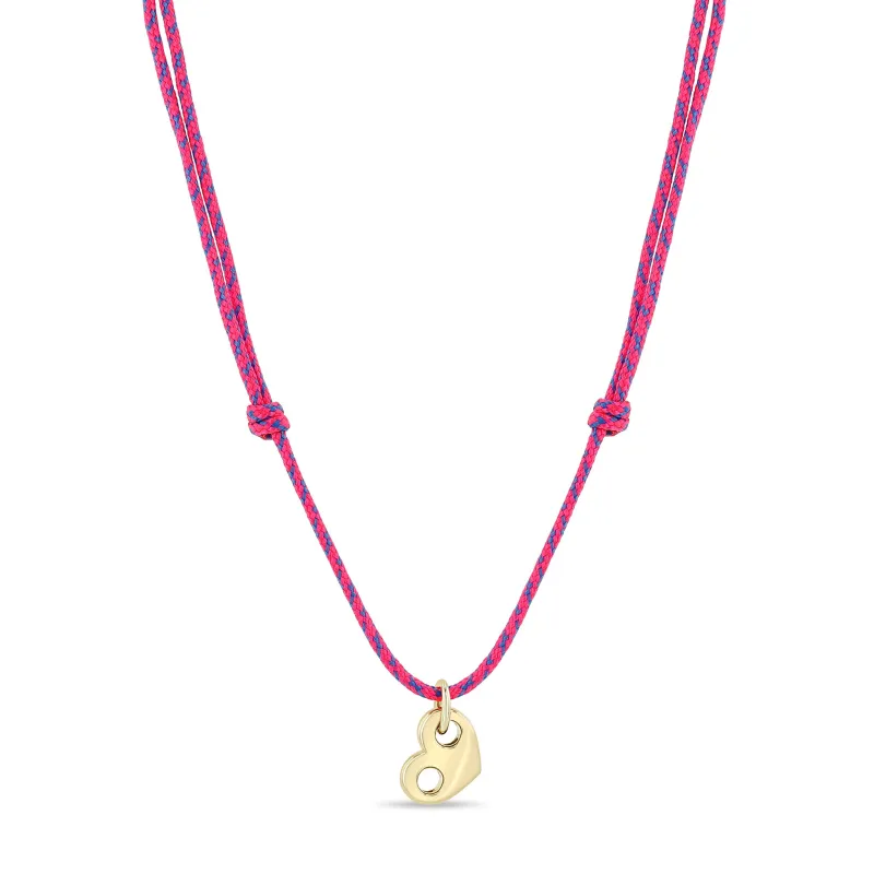 14k Gold Large Mariner Heart Paracord Necklace sold by Zoe Chicco