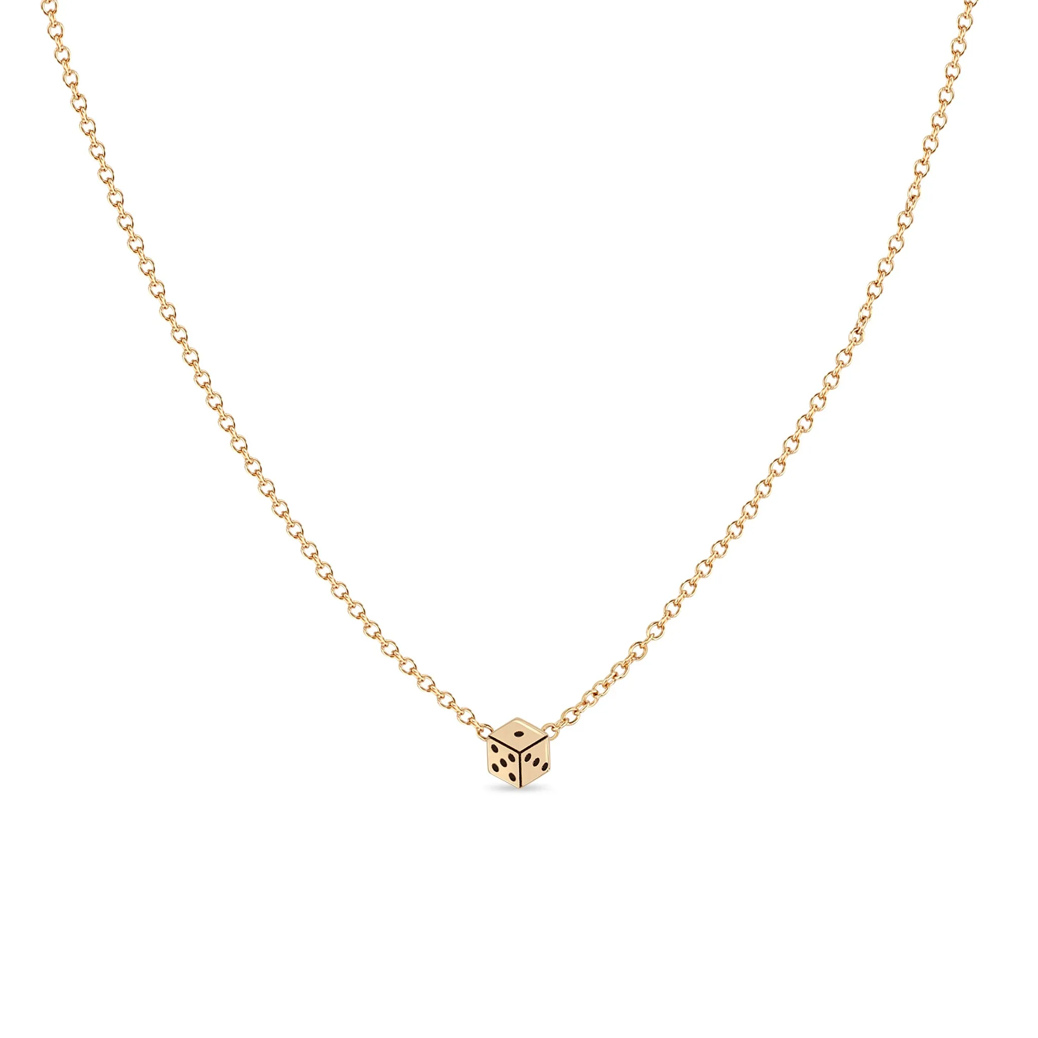 14k Itty Bitty Dice Necklace sold by Zoe Chicco product image thumbnail 2