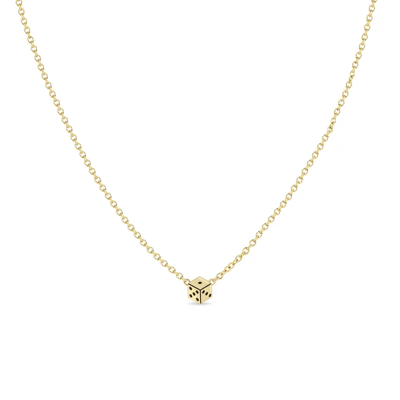 14k Itty Bitty Dice Necklace sold by Zoe Chicco