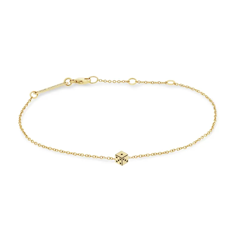 14k Itty Bitty Dice Bracelet sold by Zoe Chicco