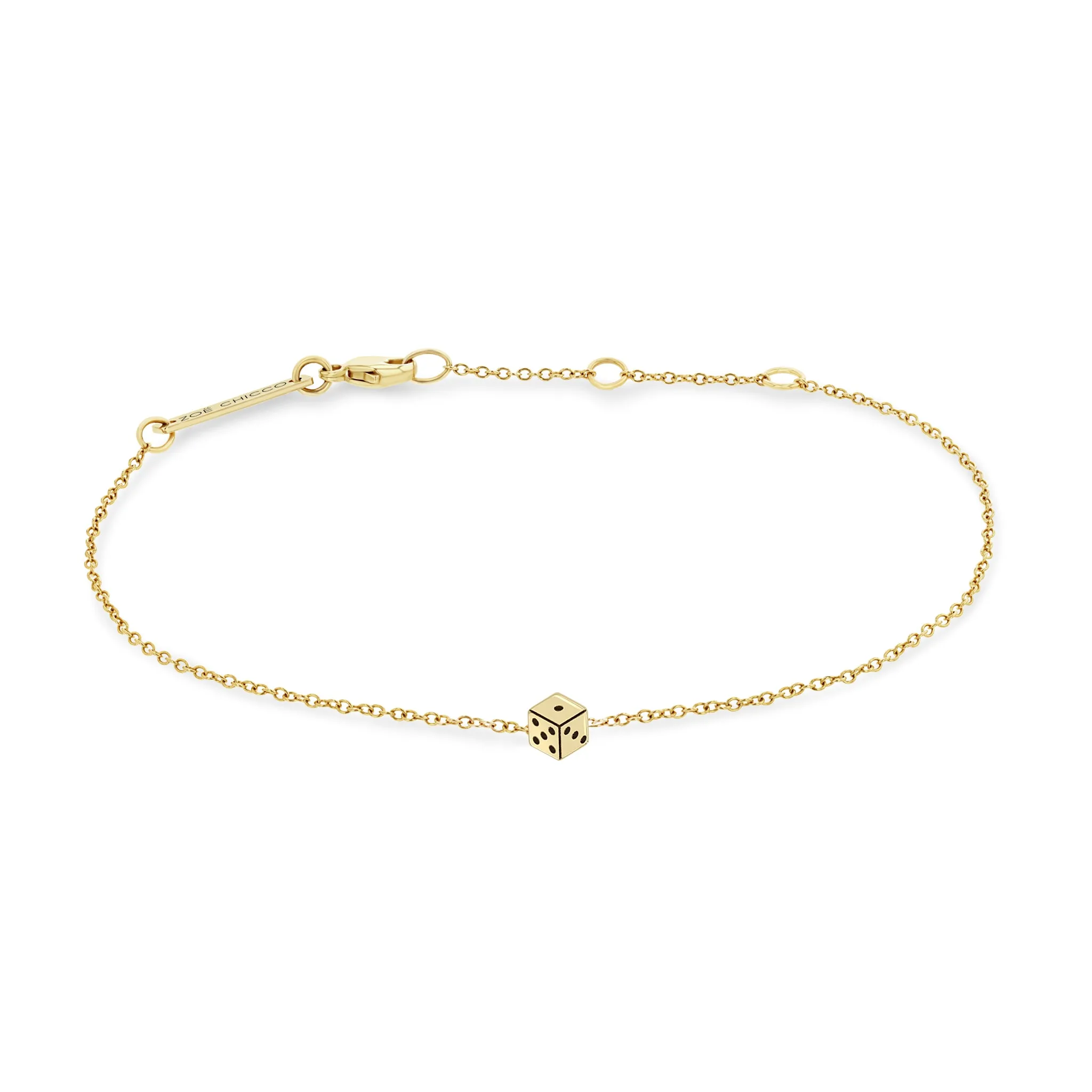 14k Itty Bitty Dice Bracelet sold by Zoe Chicco