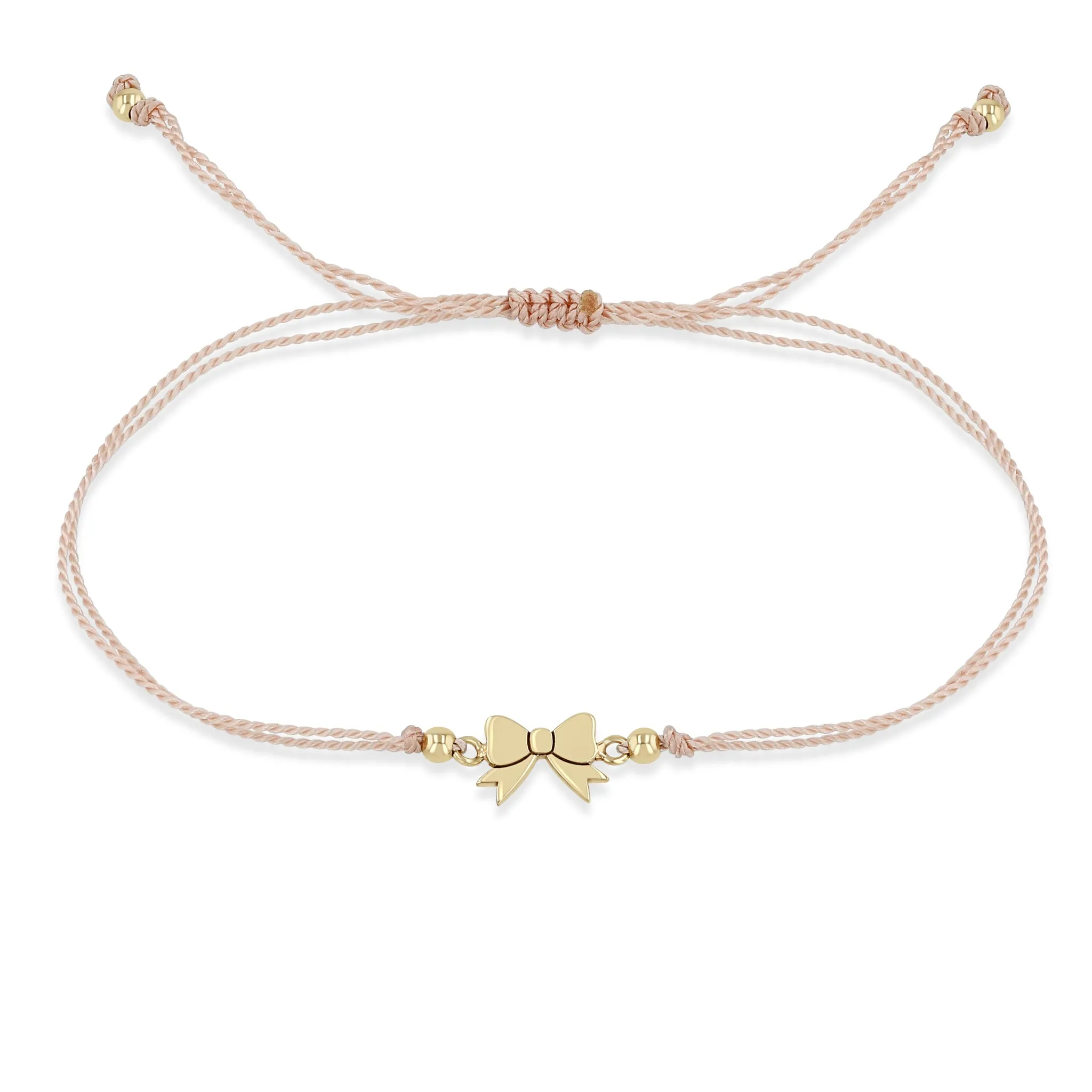14k Midi Bitty Bow Cord Bracelet sold by Zoe Chicco