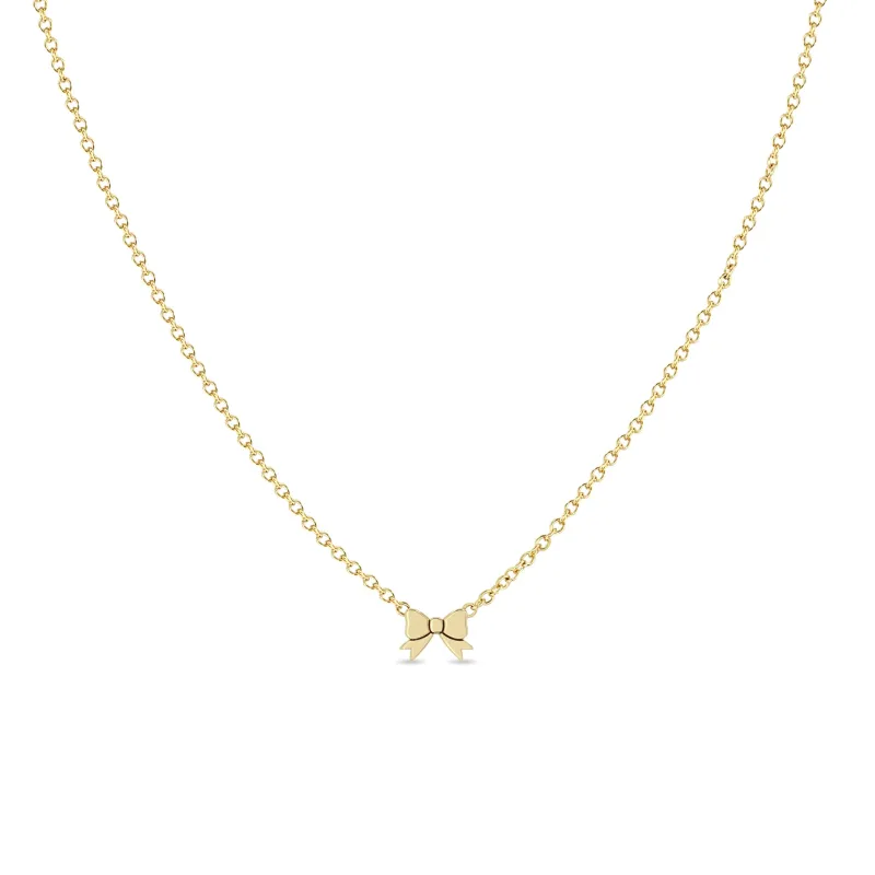 14k Itty Bitty Bow Necklace sold by Zoe Chicco