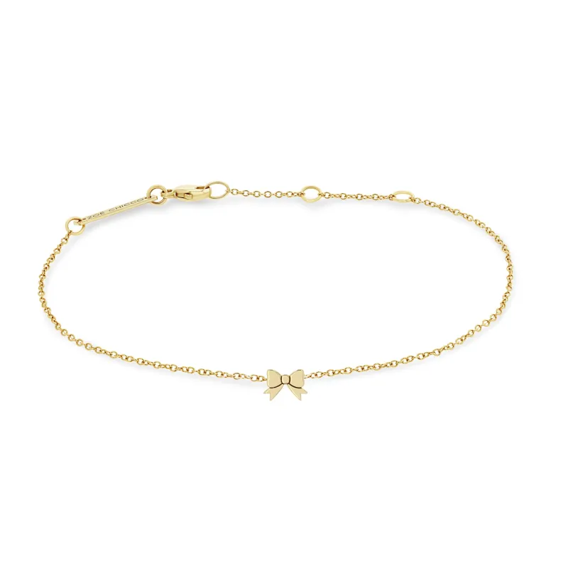 14k Itty Bitty Bow Bracelet sold by Zoe Chicco