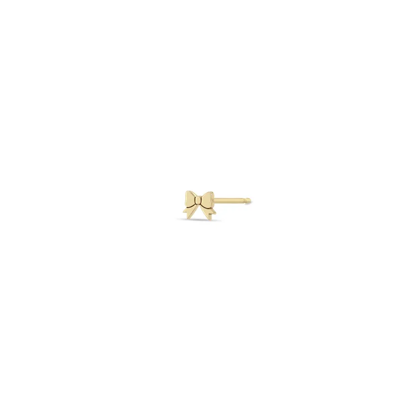 14k Itty Bitty Bow Stud sold by Zoe Chicco
