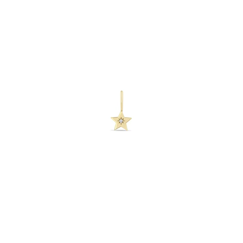 14k Single Midi Bitty Star Set Diamond Star Charm made by Zoe Chicco