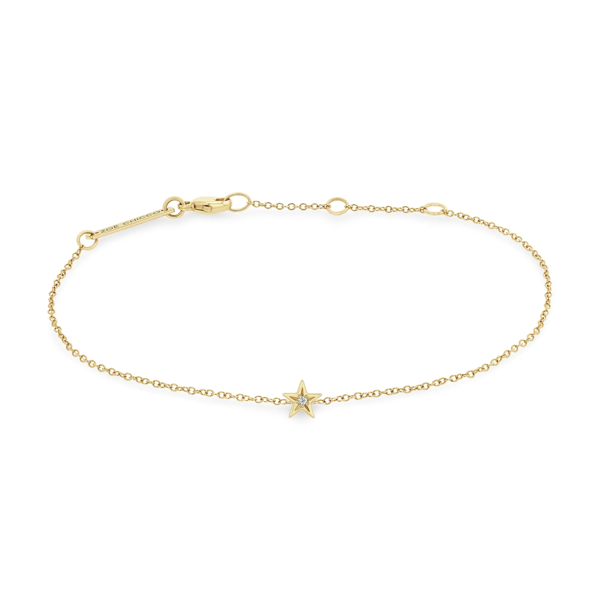 14k Itty Bitty Star Set Diamond Star Bracelet sold by Zoe Chicco
