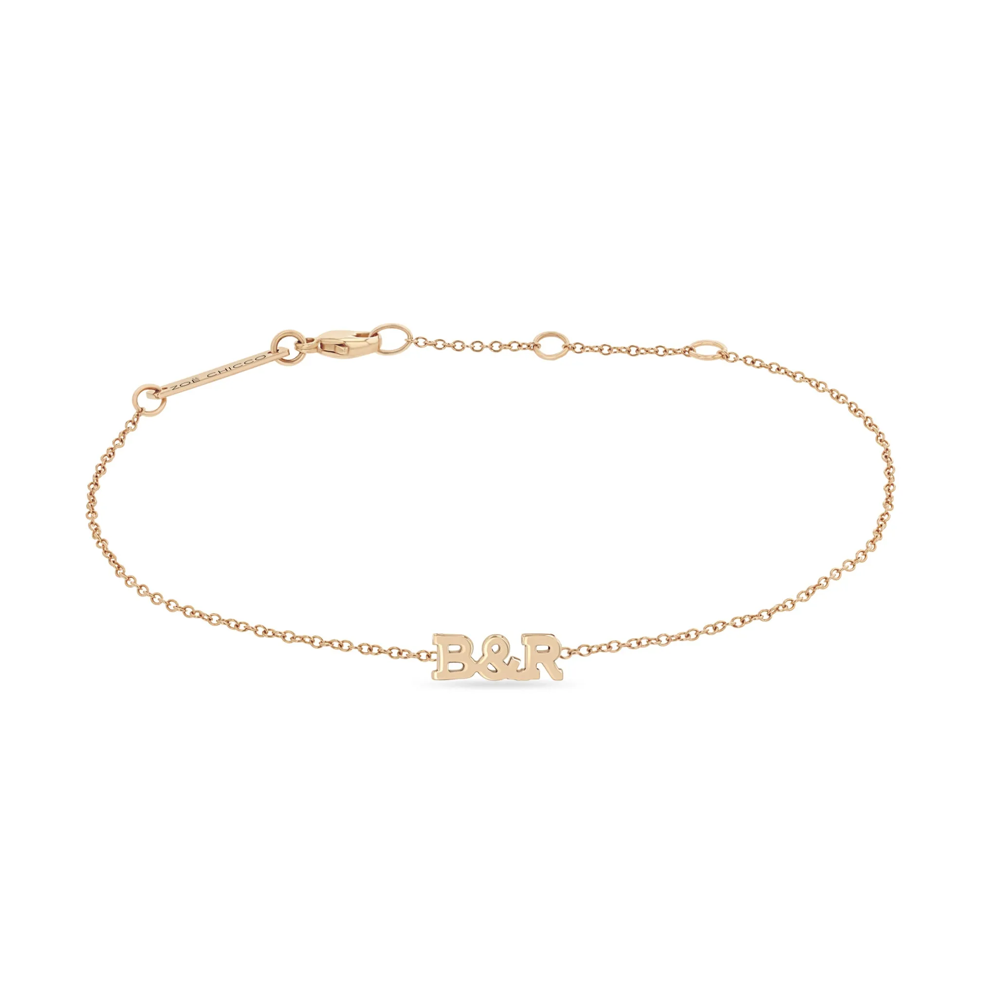 14k 2 Itty Bitty Initial Letter & Ampersand Bracelet sold by Zoe Chicco product image thumbnail 2