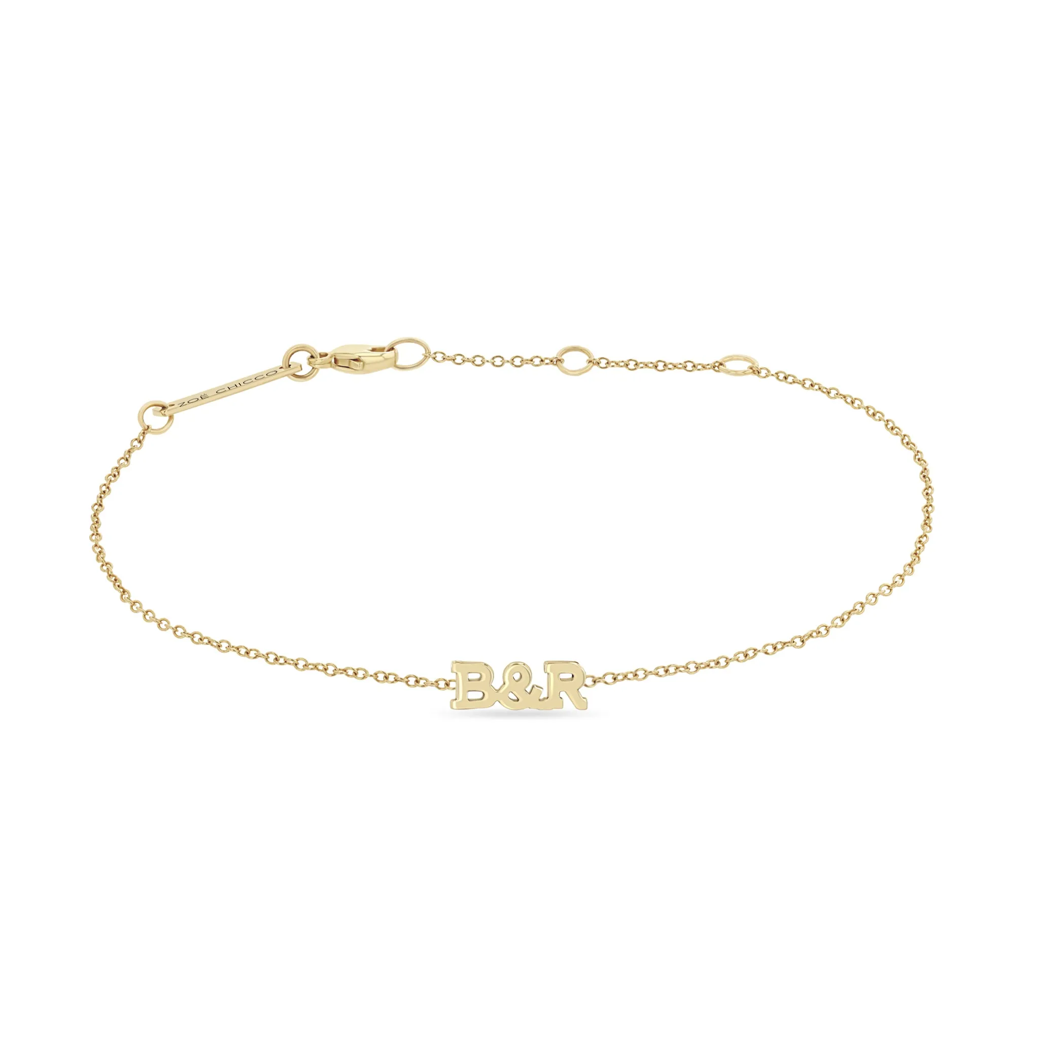 14k 2 Itty Bitty Initial Letter & Ampersand Bracelet sold by Zoe Chicco