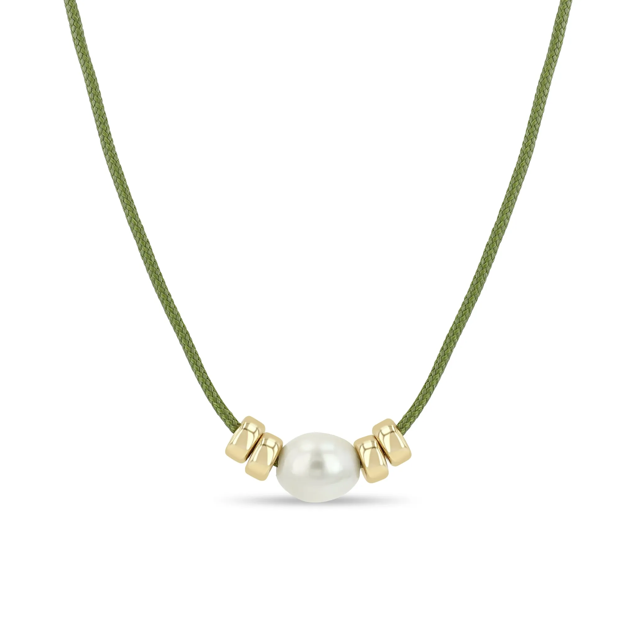 14k Baroque Pearl & Rondelle Bead Paracord Necklace sold by Zoe Chicco