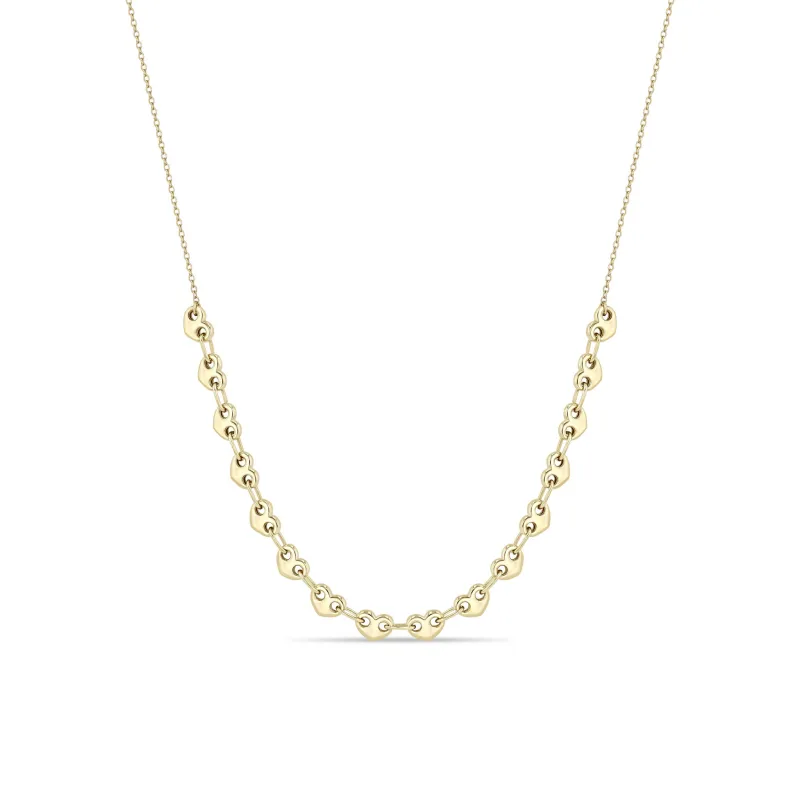 14k Small Mariner Heart Link Station Necklace sold by Zoe Chicco