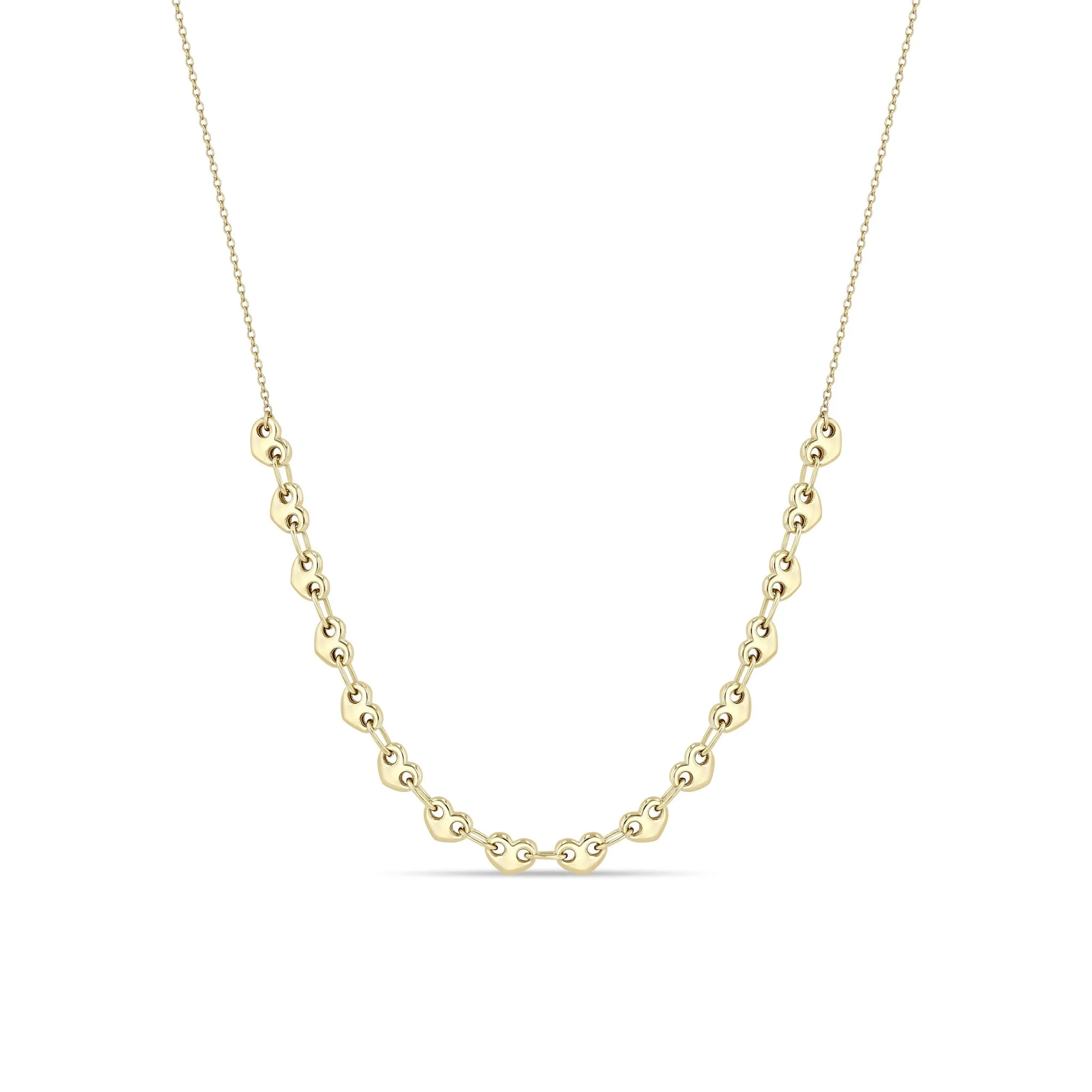 14k Small Mariner Heart Link Station Necklace sold by Zoe Chicco