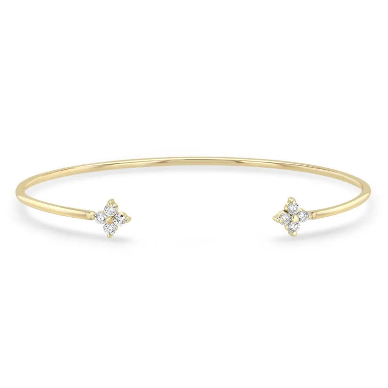 14K Prong Diamond Quad Cuff sold by Zoe Chicco