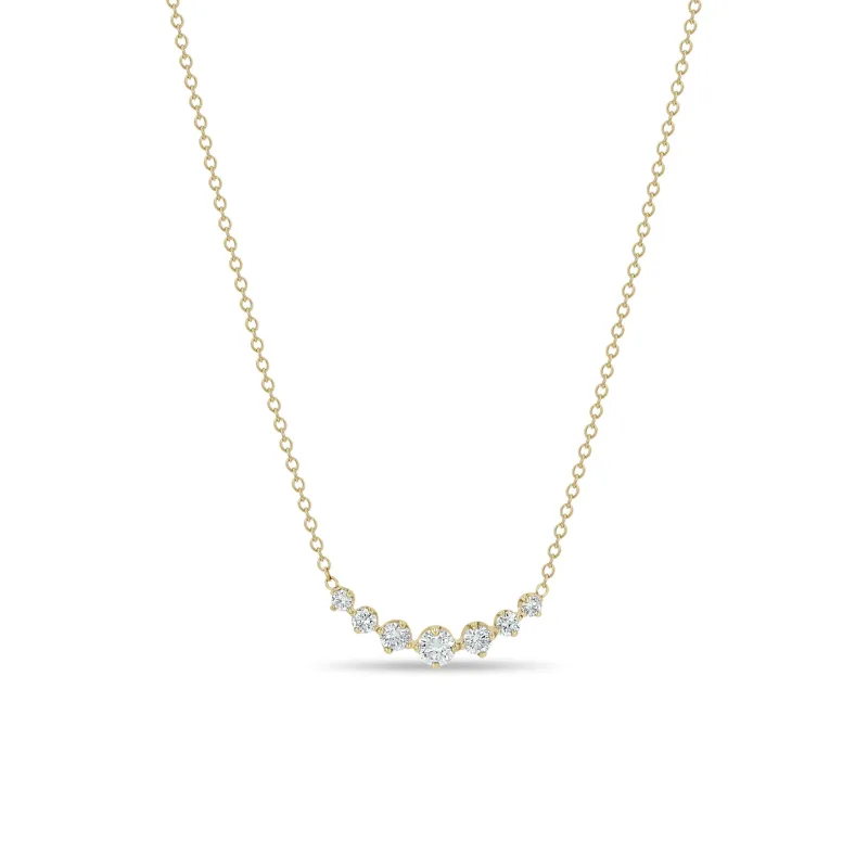 14k 7 Graduated Prong Diamond Necklace sold by Zoe Chicco
