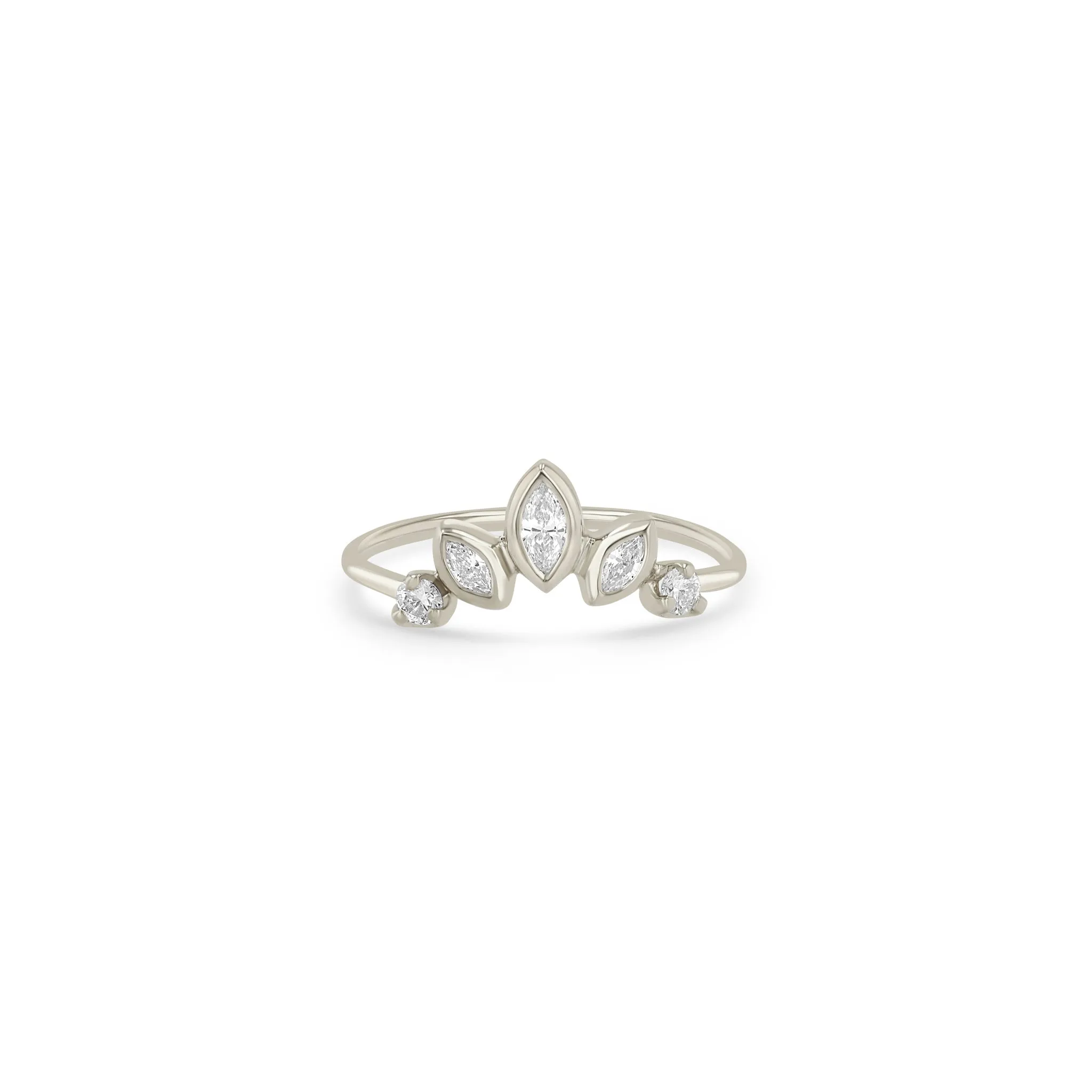 14k Graduating Marquise & Prong Diamond Fan Ring sold by Zoe Chicco product image thumbnail 4