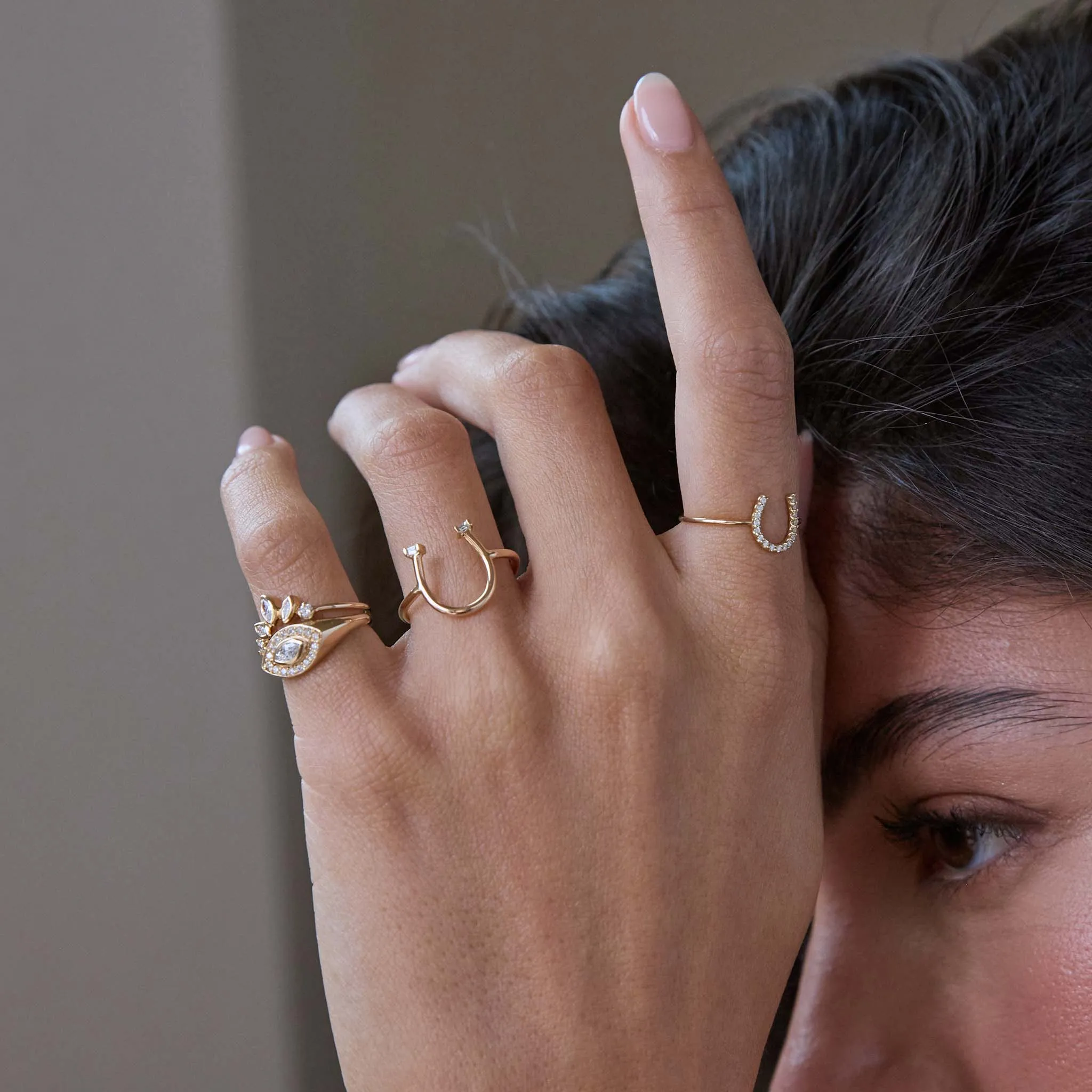 14k Graduating Marquise & Prong Diamond Fan Ring sold by Zoe Chicco product image thumbnail 2