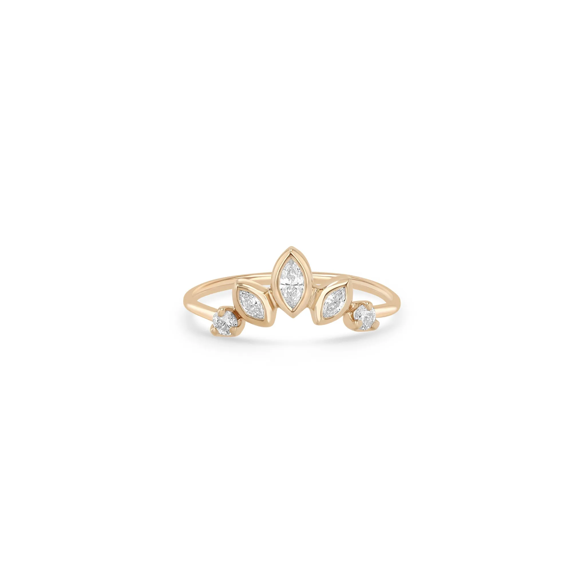 14k Graduating Marquise & Prong Diamond Fan Ring sold by Zoe Chicco product image thumbnail 3