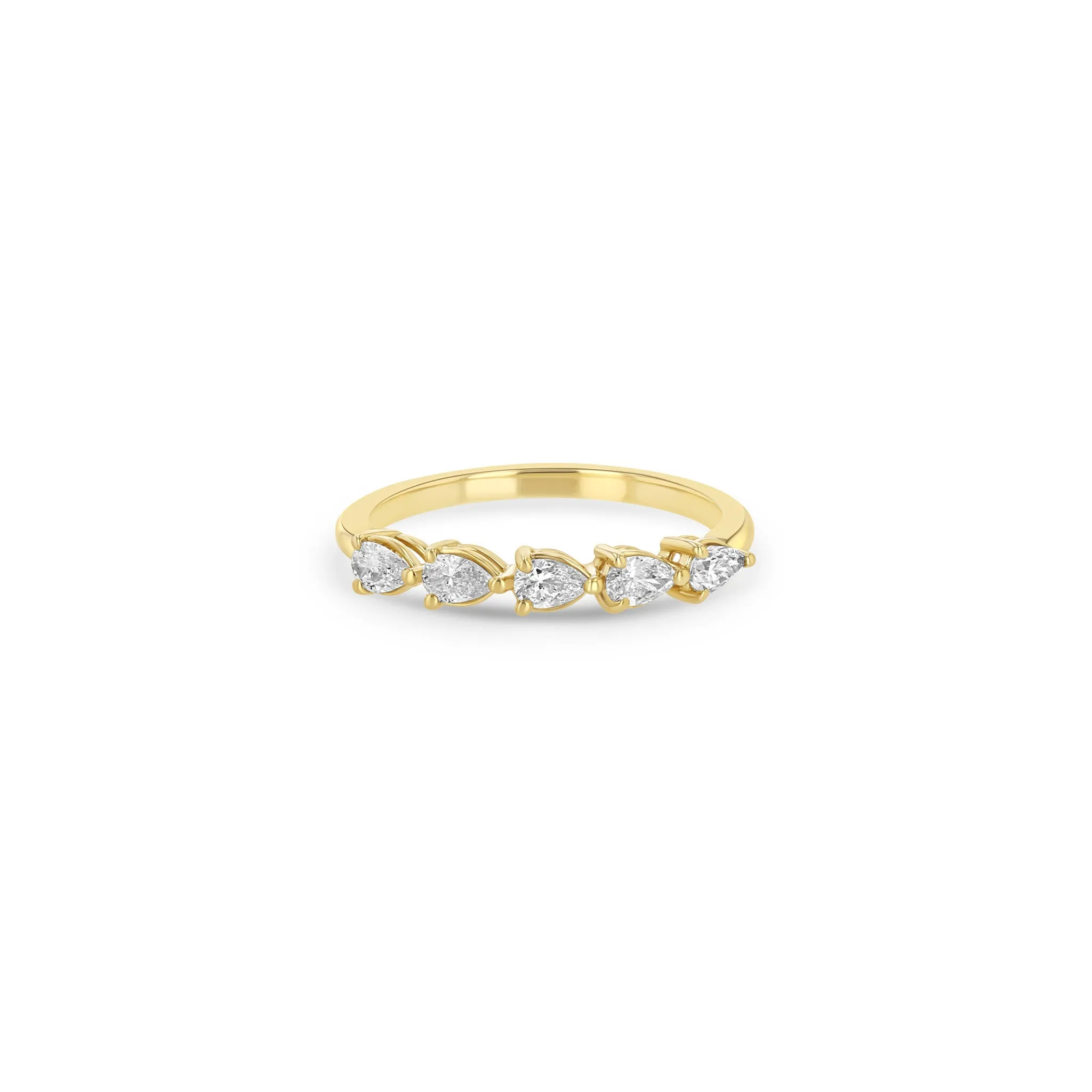 14k 5 Pear Diamond Band Ring sold by Zoe Chicco