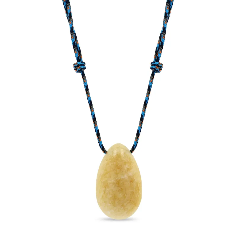 Yellow Jasper Egg Paracord Necklace made by Zoe Chicco