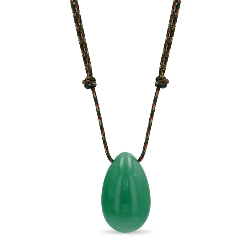 Aventurine Egg Paracord Necklace made by Zoe Chicco
