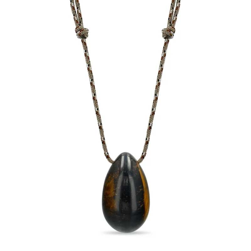 Tiger Eye Egg Paracord Necklace made by Zoe Chicco