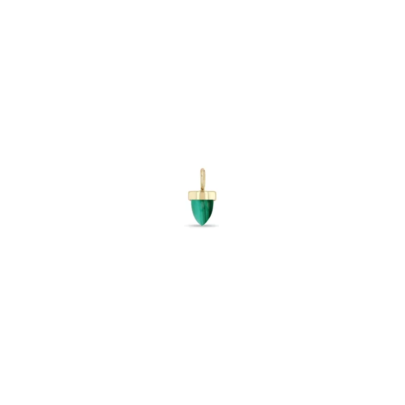 14k Single Malachite Bullet Charm made by Zoe Chicco