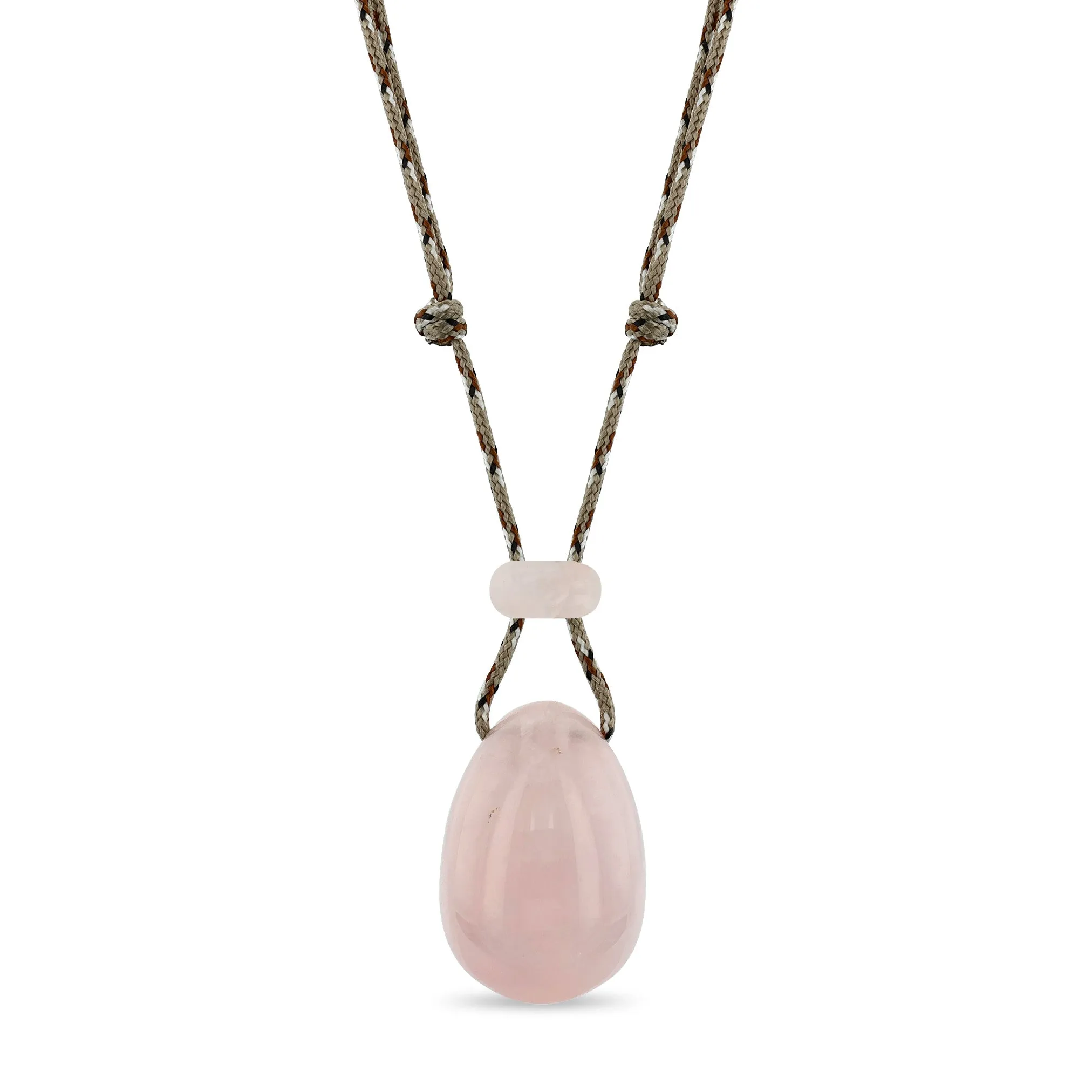 Rose Quartz Egg Pendant Paracord Necklace sold by Zoe Chicco