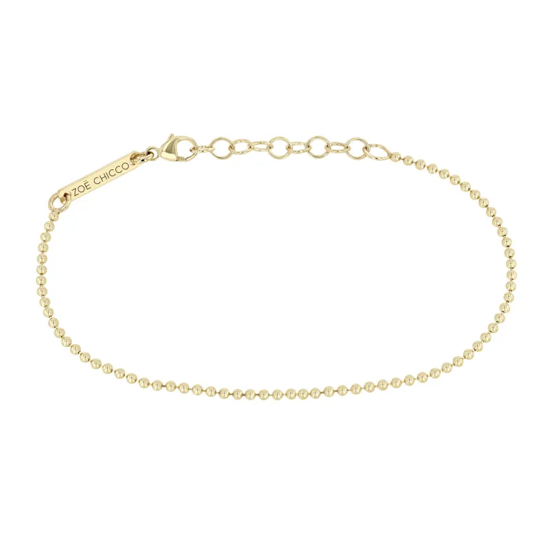 14k Gold Bead Chain Bracelet made by Zoe Chicco