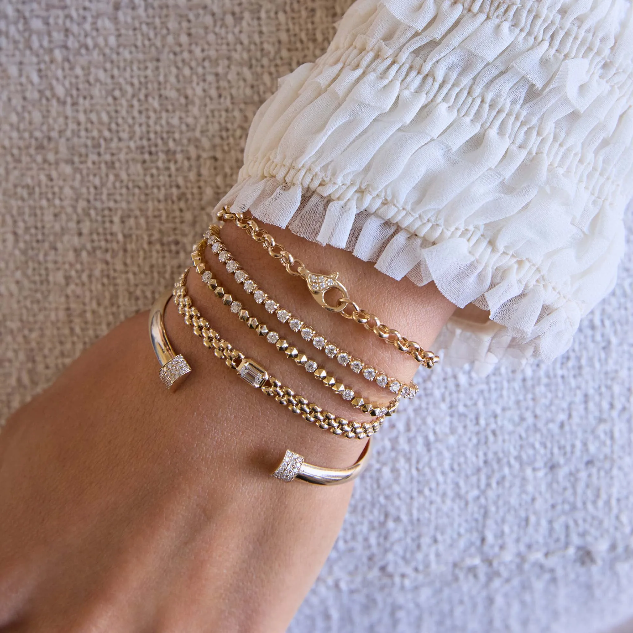 14k Large Pavé Diamond Clasp & Rolo Chain Bracelet sold by Zoe Chicco product image thumbnail 2