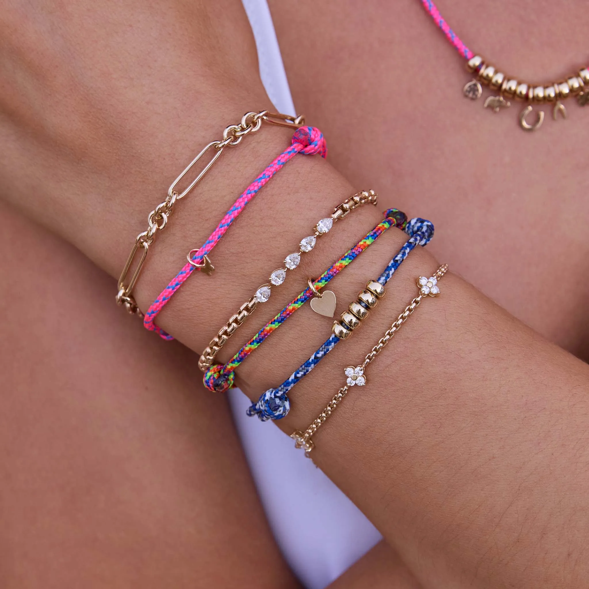 14k Single Nested Diamond Large Paperclip & Rolo Bracelet sold by Zoe Chicco product image thumbnail 2