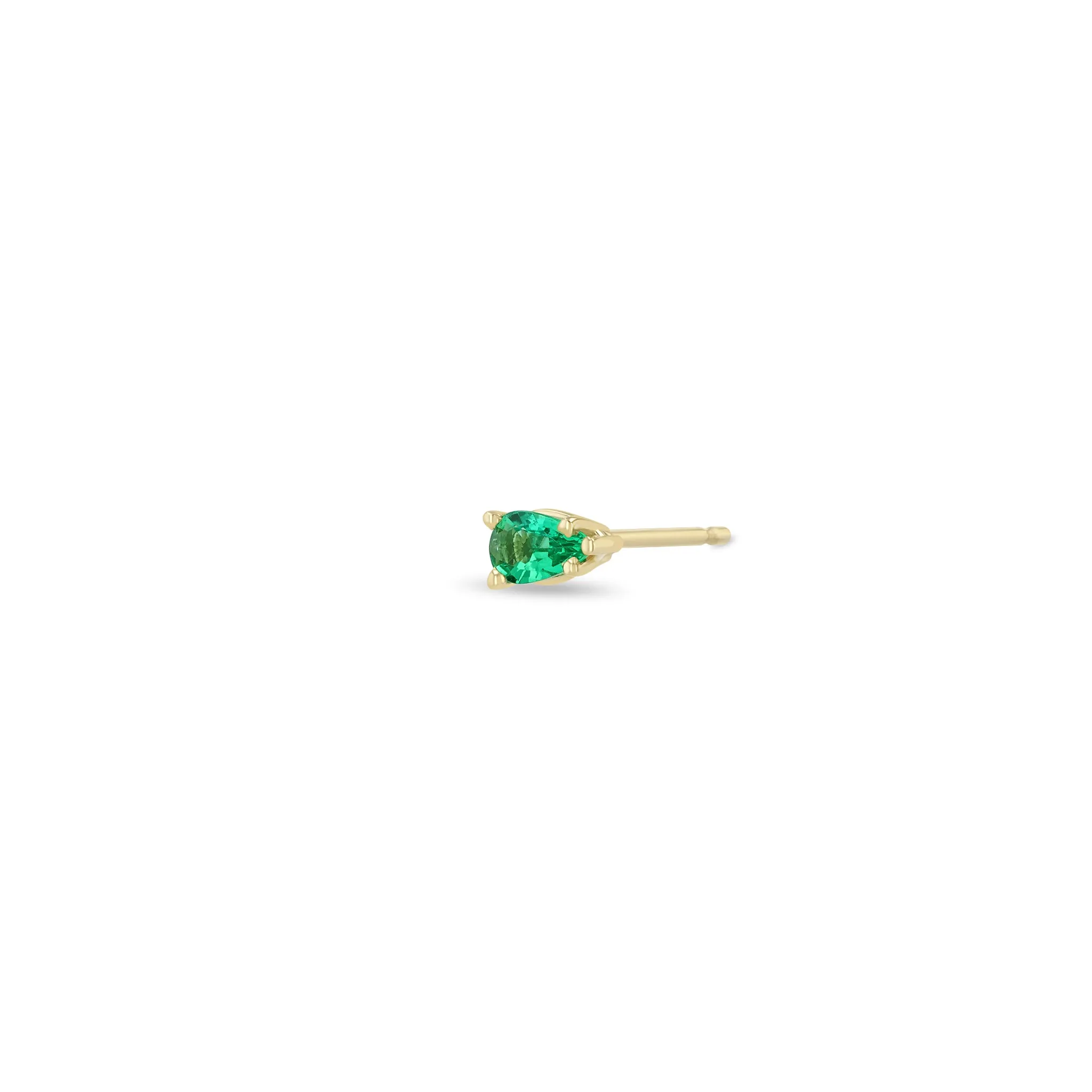 14k Prong Pear Cut Emerald Studs sold by Zoe Chicco product image thumbnail 2