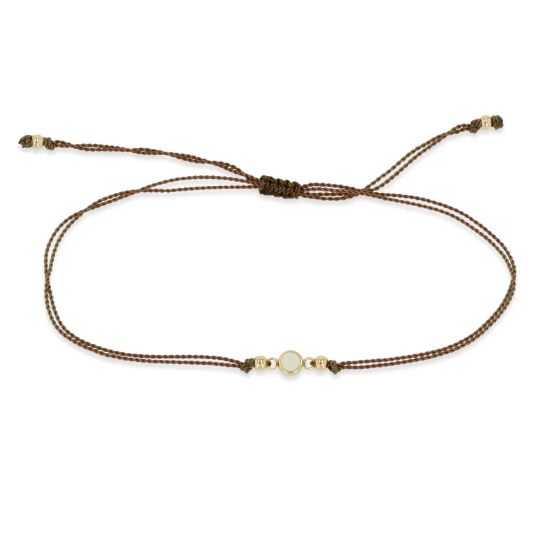 14k Floating Opal Solitaire Cord Bracelet made by Zoe Chicco
