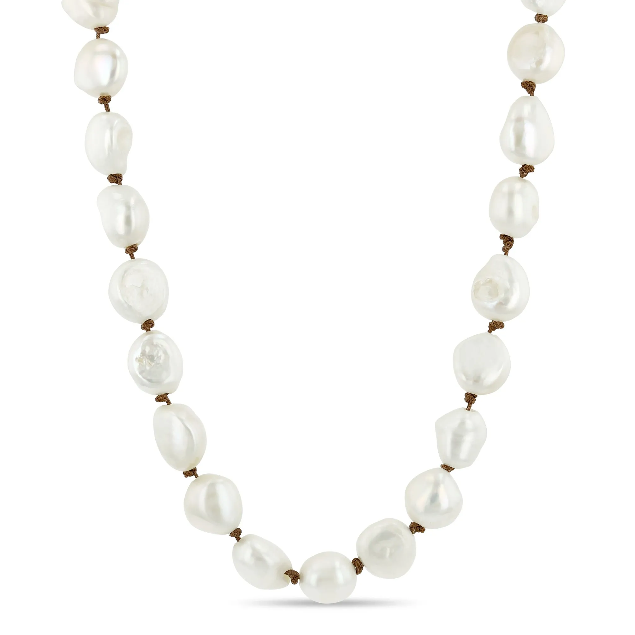 Baroque Pearl Knotted Cord Necklace sold by Zoe Chicco