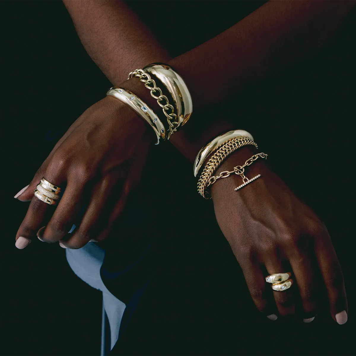 14k Extra Large Square Oval Chain Pavé Diamond Toggle Bracelet - SALE sold by Zoe Chicco product image thumbnail 2