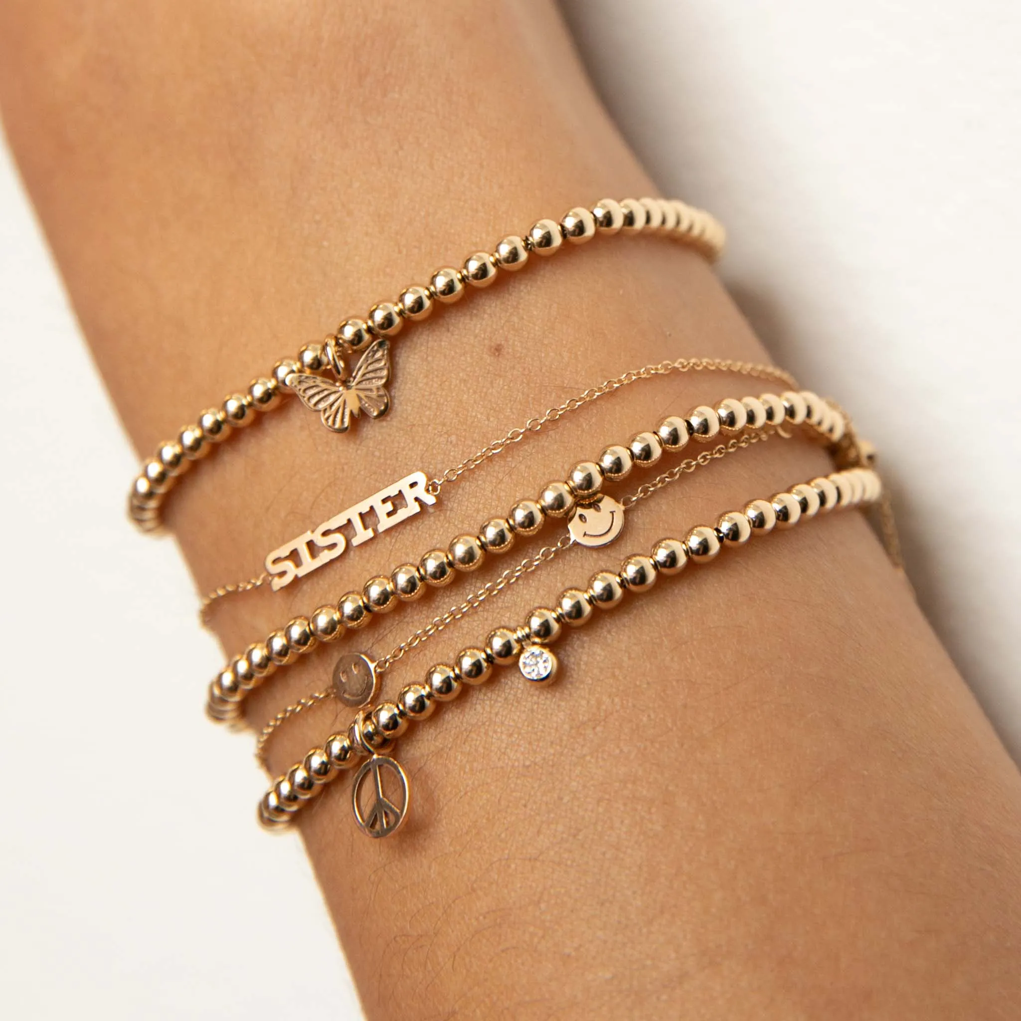 14k Itty Bitty SISTER Bracelet - SALE sold by Zoe Chicco product image thumbnail 2