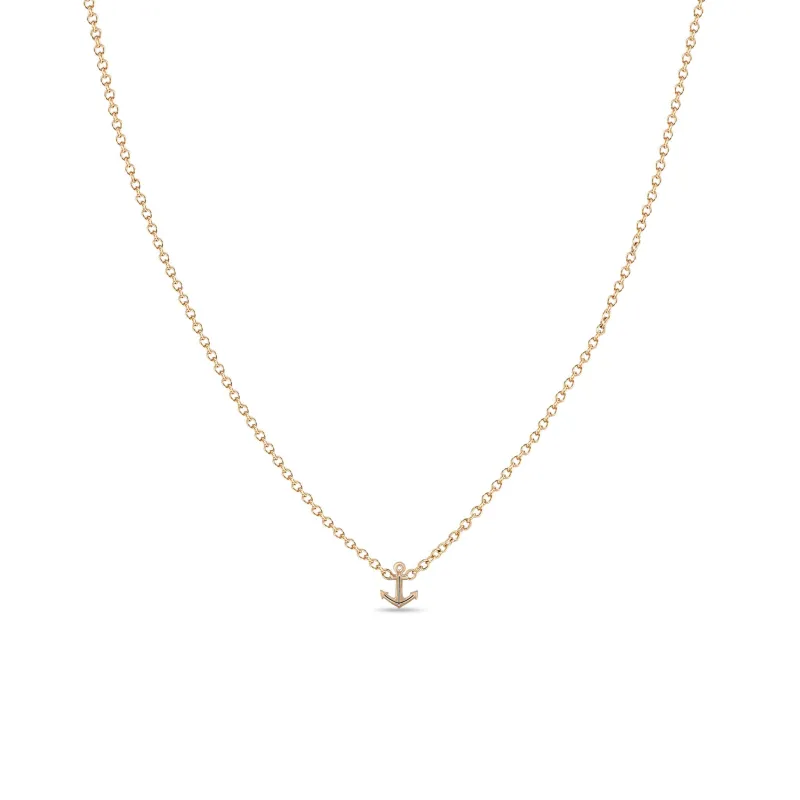 14k Itty Bitty Anchor Necklace - SALE made by Zoe Chicco
