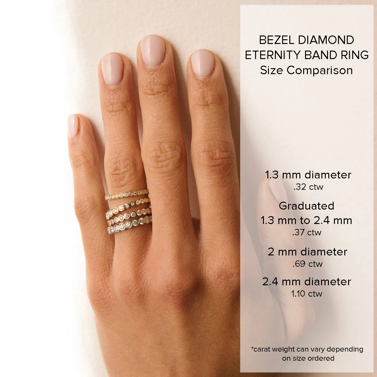 14k Graduated Diamond Bezel Eternity Band - SALE sold by Zoe Chicco product image thumbnail 5