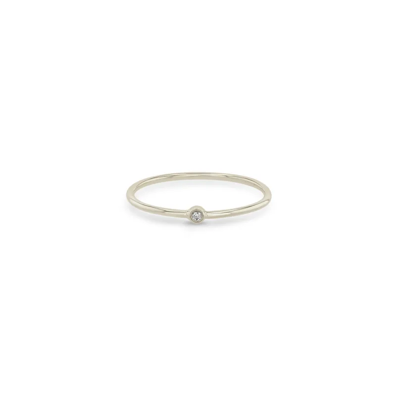 14k Diamond Bezel Thin Band Ring - SALE made by Zoe Chicco