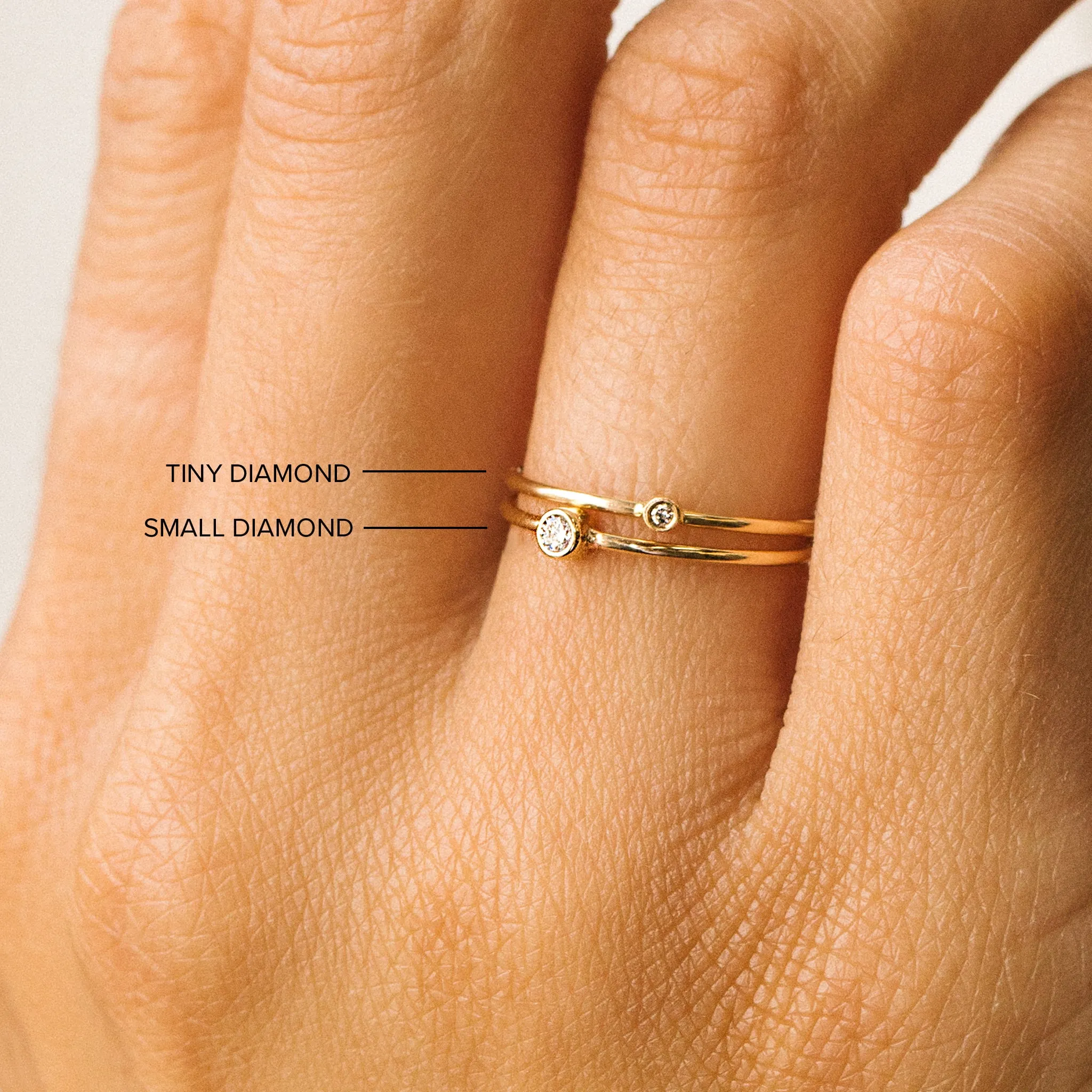 14k Diamond Bezel Thin Band Ring - SALE sold by Zoe Chicco product image thumbnail 2