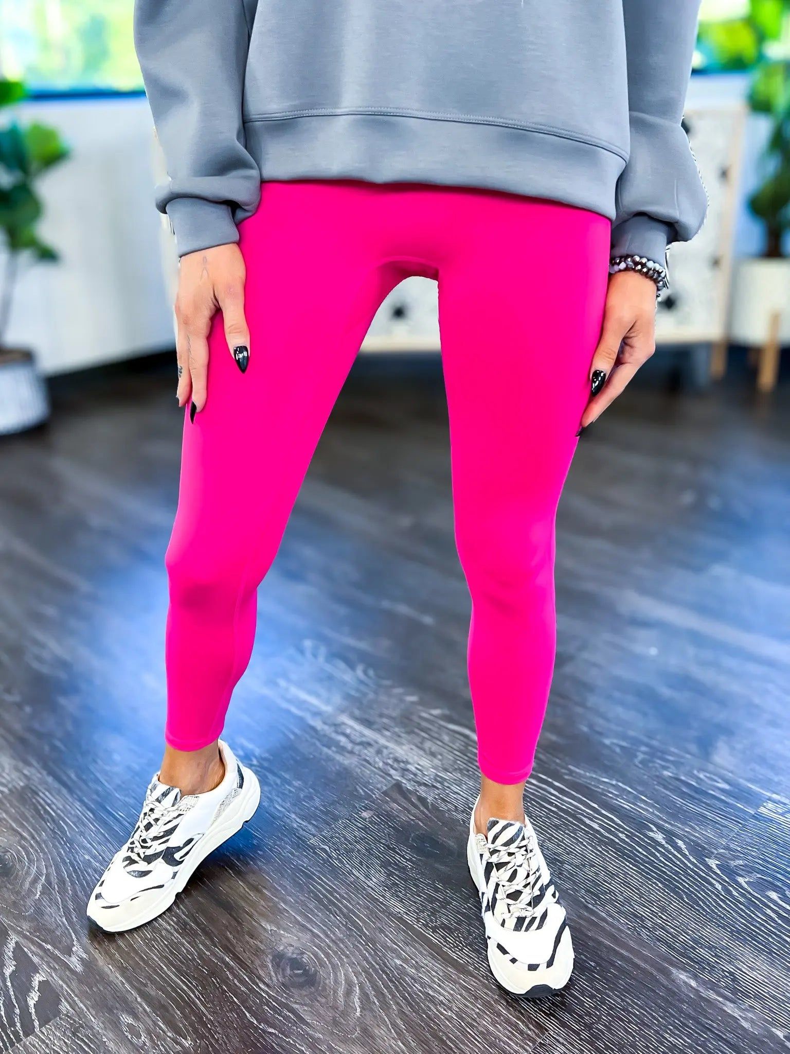 Hot Pink High Waisted Leggings sold by ZZs product image thumbnail 2
