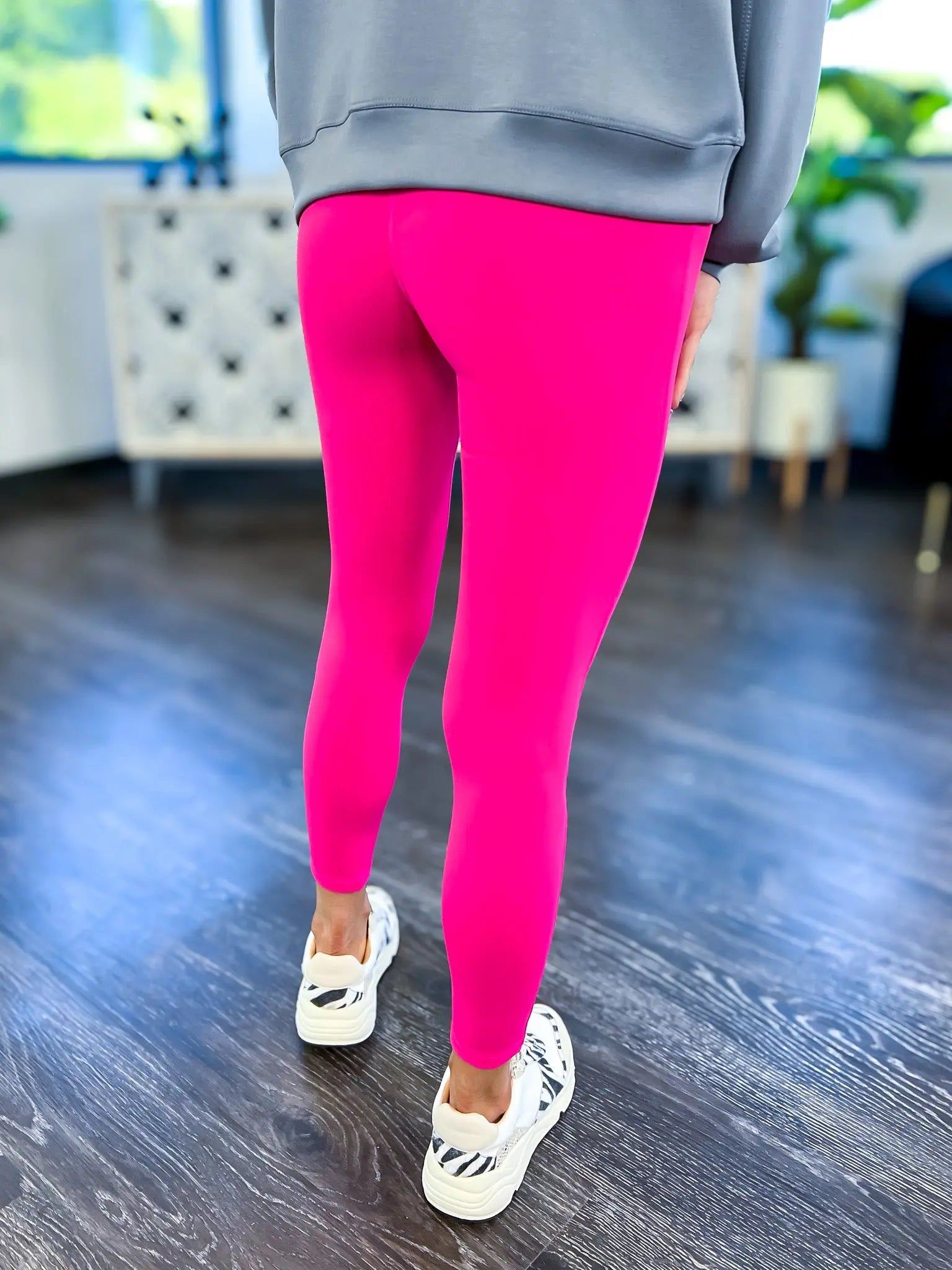 Hot Pink High Waisted Leggings sold by ZZs product image thumbnail 5