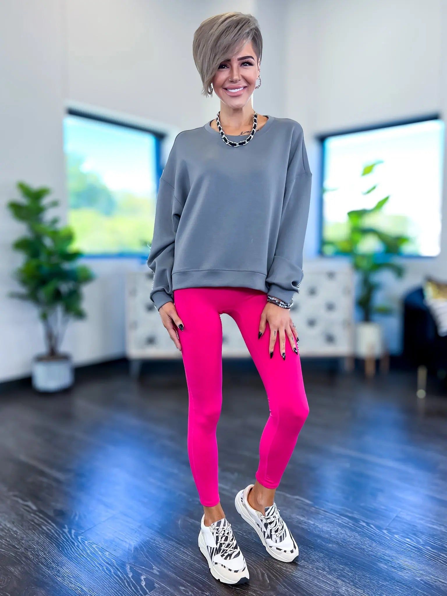 Hot Pink High Waisted Leggings sold by ZZs