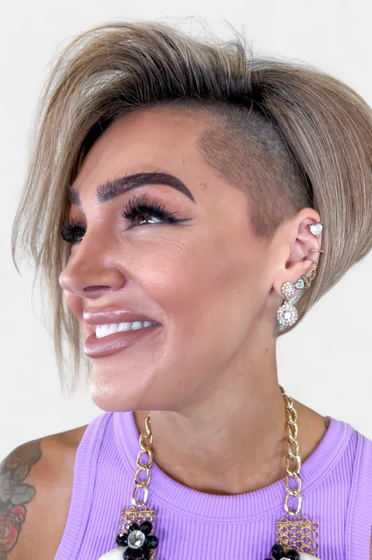 Clear Rhinestone Disc Dangle Earrings sold by ZZs