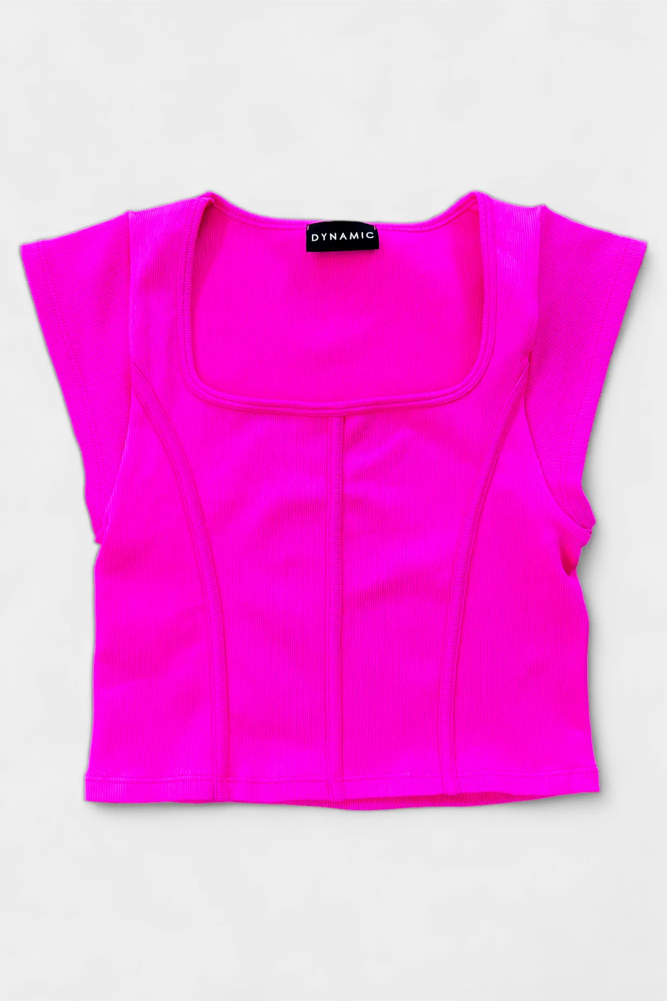 Pink Ribbed Short Sleeve Crop Top sold by ZZs