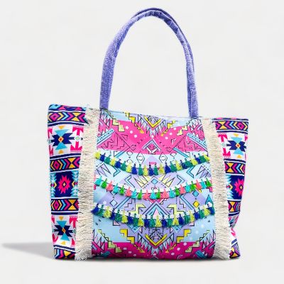 Purple Boho Fringe Tote Bag sold by ZZs