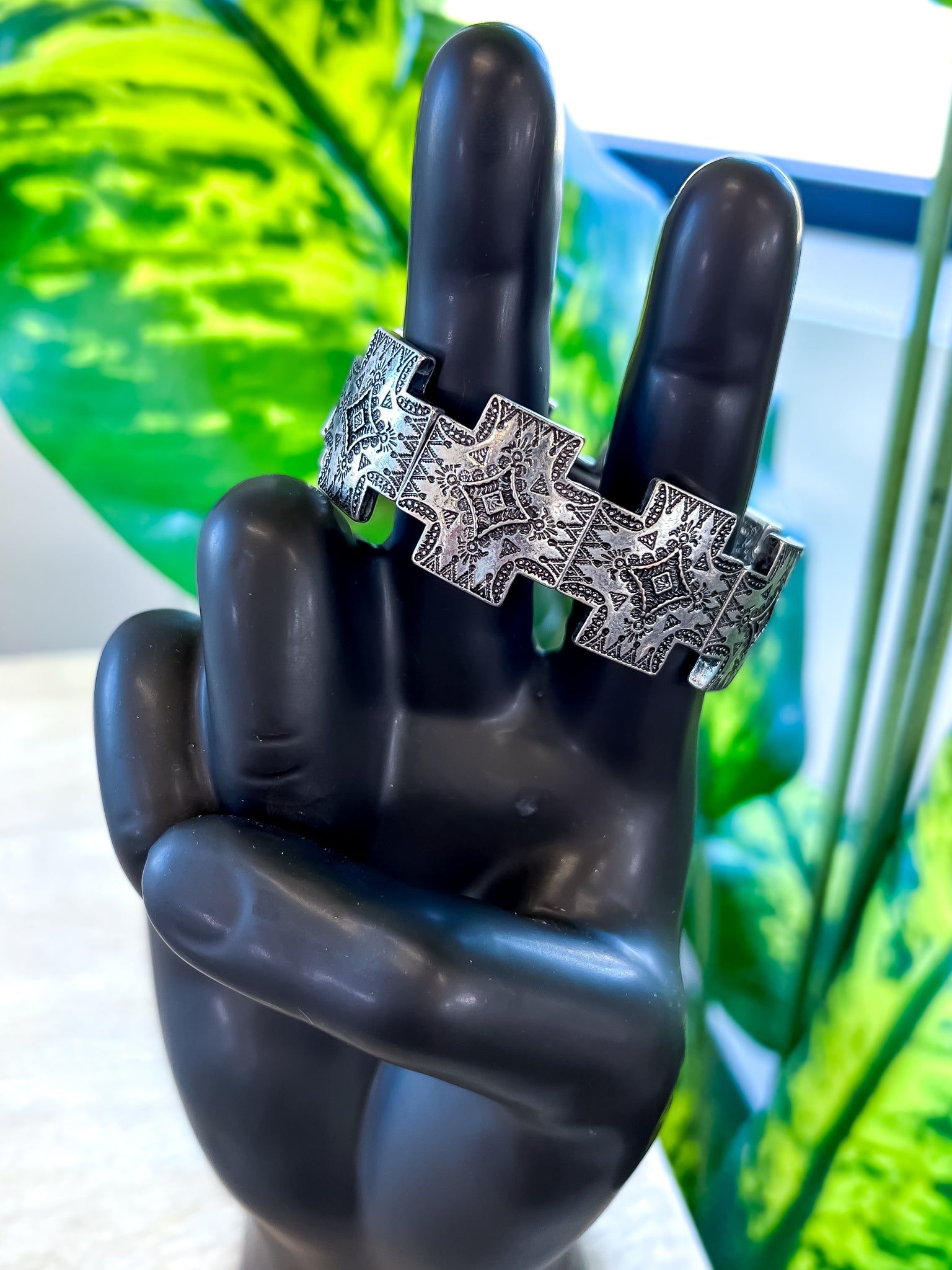 Silver Decorative Concho Stretch Bracelet sold by ZZs product image thumbnail 3