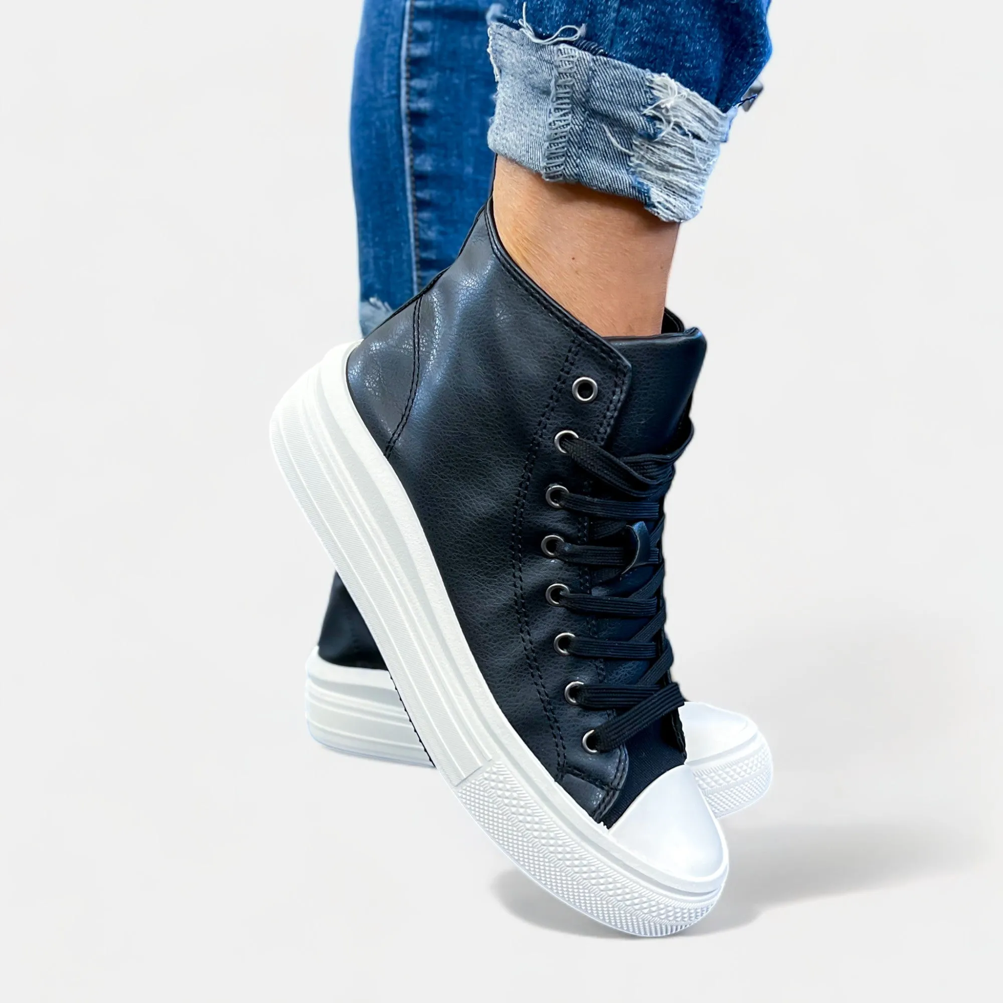 Black High Top Sneakers sold by ZZs product image thumbnail 2