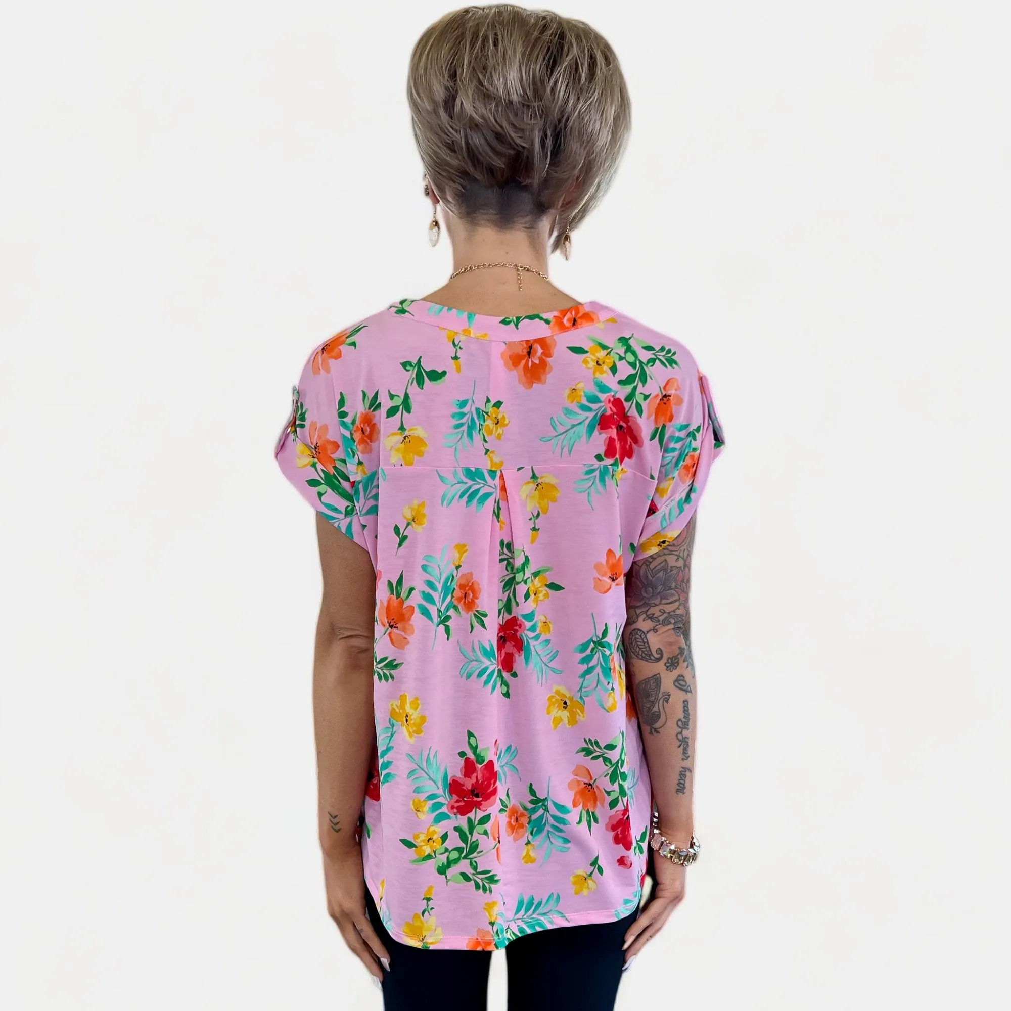 Blush Floral Lizzy Short Sleeve Top sold by ZZs product image thumbnail 5