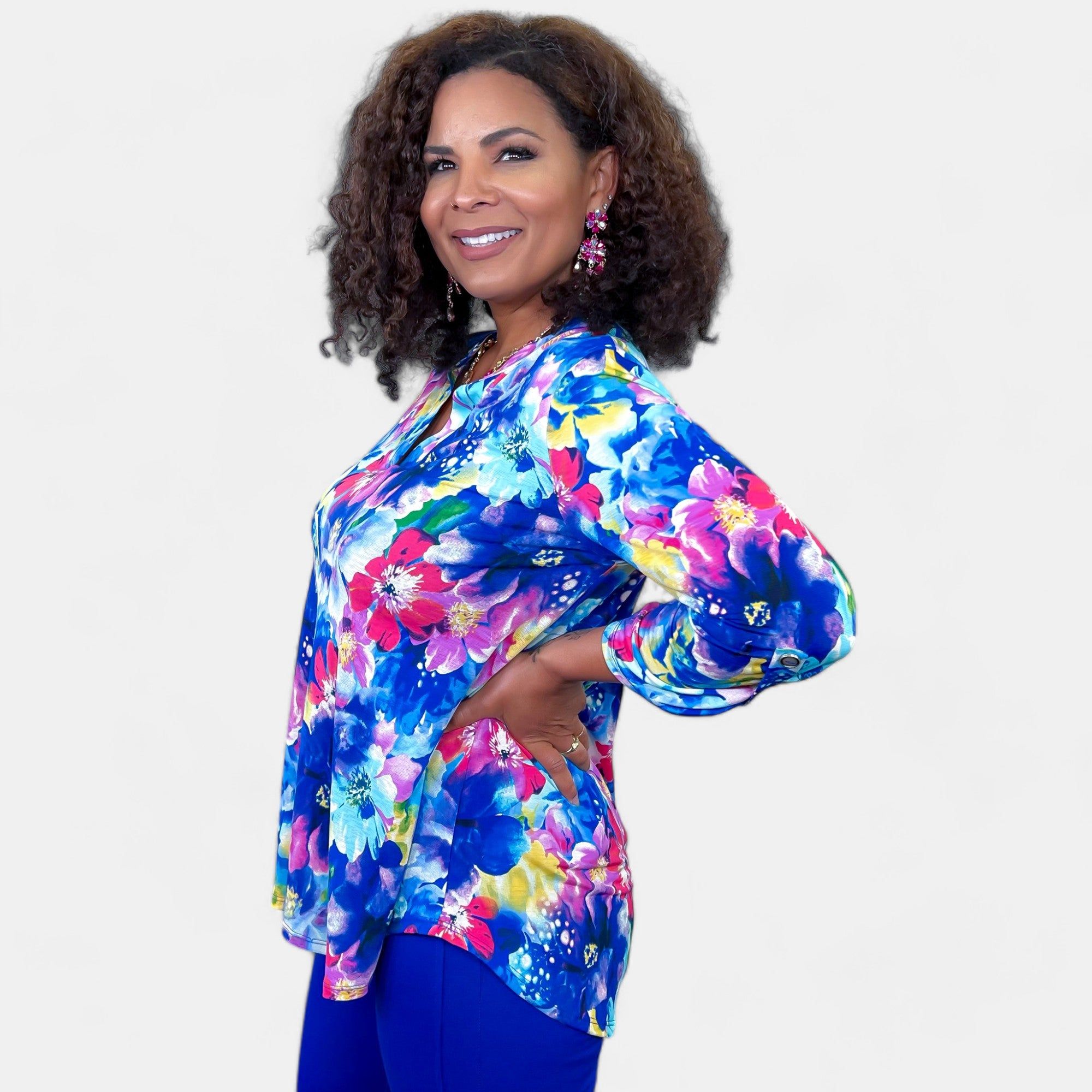 Multi Abstract Floral Lizzy Top sold by ZZs product image thumbnail 3